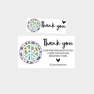 53. Tie Dye Peace Sign Personalized Package Inserts | Stickers Bundle